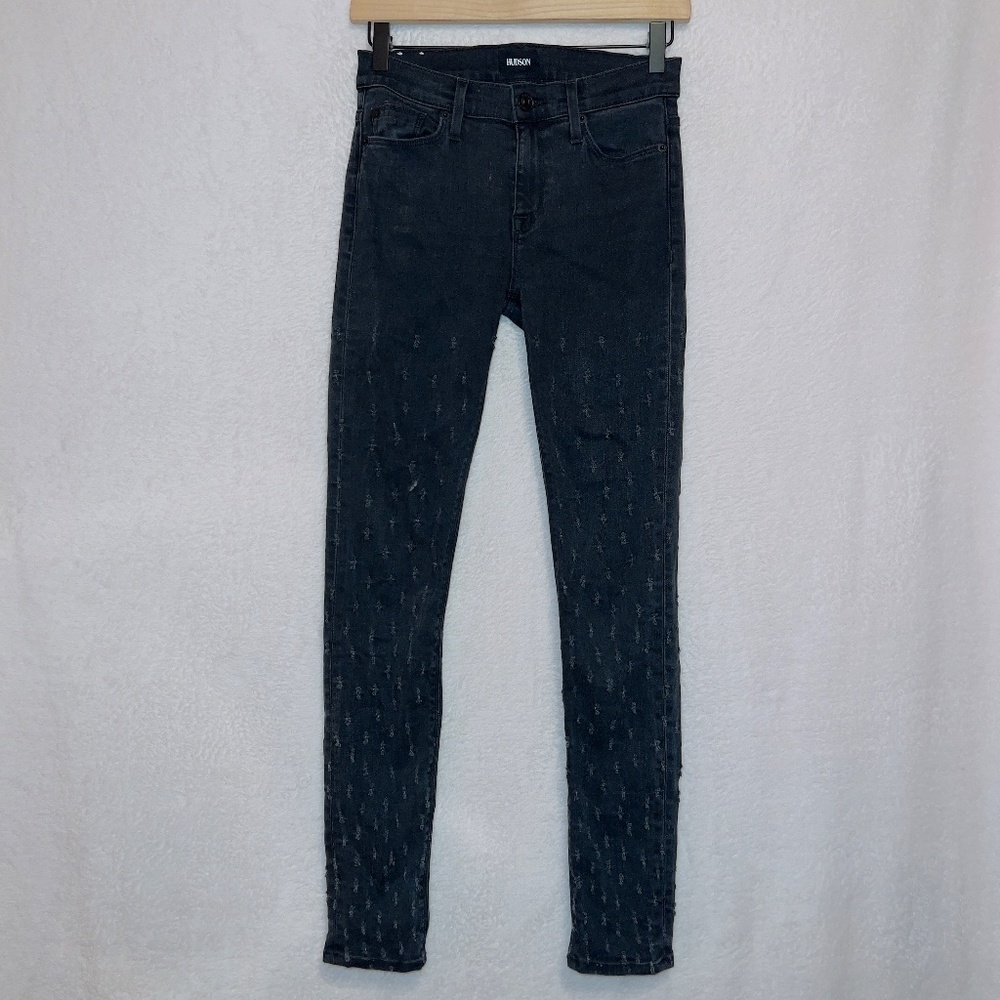 Hudson Jeans Nico Mid Rise Ankle Super Skinny Jeans in Diss Wash size 24